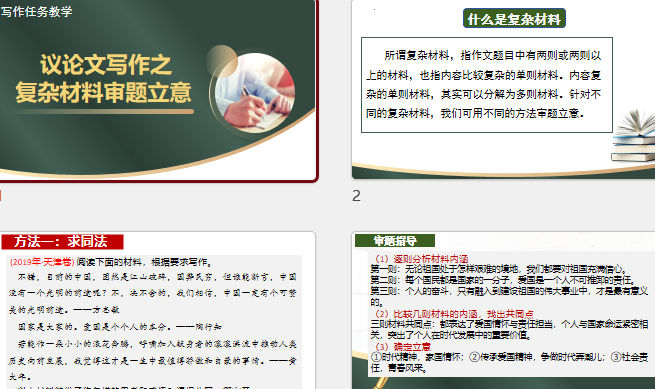 2026届高考作文复习:求同存异互补——多则材料型议论文的审题方法 课件截图